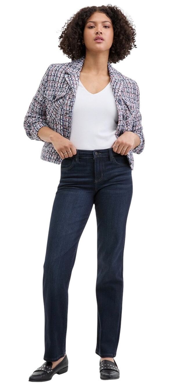 Liverpool Kennedy Straight Leg Jeans, Cotton Modal, Blue High Rise, Size 16/33